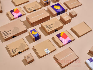 Caja de embalaje de joyería marrón corrugado personalizado, cajas de correo Biodegradable con funda - Product Image 6