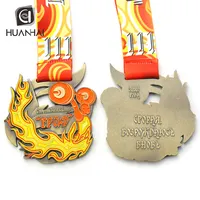 Maßge schneiderte antike Bronze Metall Logo Feuer Emaille Gewichtheben Medaille Medaillon