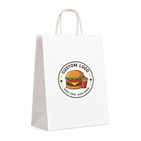 Sacs à hamburger en papier kraft recyclable, résistants à la graisse, imprimés sur mesure avec encre à base d'eau écologique, pour les services de traiteur et de plats à emporter