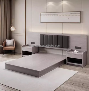 Custom Hotel Standard Room Bedroom Furniture Single Bed <b>Combination</b> with Cabinetry for Express Hotel Use - Product Image 4