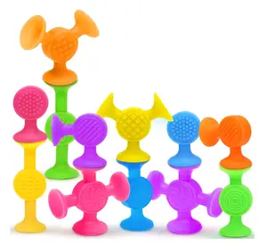 2023 NEW Textured Suction Bath Toys, 12PCS Silicone Suction Cup Toys