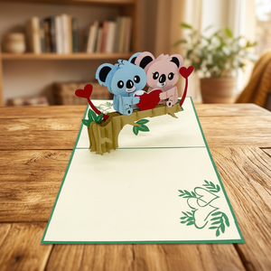 Koala Couple 3D Pop Card Love Theme Handmade Art Paper Customized Thanksgiving <b>Gifts</b> Hanoi Best Seller Top Trending - Product Image 4