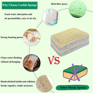 Esponja <span class=keywords><strong>de</strong></span> cocina <span class=keywords><strong>de</strong></span> coco y algodón para baños y cocinas, <span class=keywords><strong>estropajo</strong></span> natural biodegradable <span class=keywords><strong>de</strong></span> celulosa <span class=keywords><strong>Luffa</strong></span> - Product Image 5