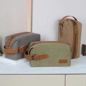 Vintage Canvas <b>Toiletry</b> Bag - Large Capacity Cosmetic Organizer for Travel & Gifts - Product Image 3