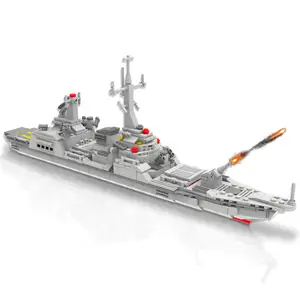 8-in-1 Plastic Navy Ship Building Toy with Figures, Navy Fleet Ship Building Block
