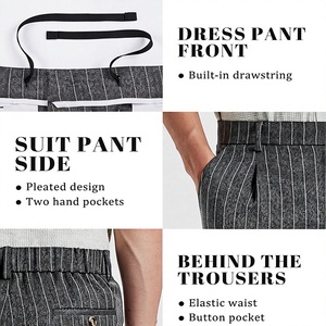 Men's Linen Harem Pants Elastic Waist <b>Drawstring</b> Casual Loose Fit Breathable Summer <b>Trousers</b> With Side Pockets - Product Image 5