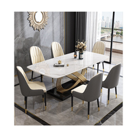 Leichte Luxus moderne rechteckige Esstisch und Stuhl Set Marmor Finish für kleine Wohnung Haus oder Badezimmer