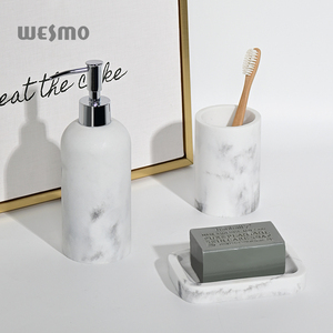 <span class=keywords><strong>Set</strong></span> da <span class=keywords><strong>Bagno</strong></span> di Lusso 8 Pezzi in Resina Design a Schizzi d'Inchiostro Bianco e Nero <span class=keywords><strong>Accessori</strong></span> da <span class=keywords><strong>Bagno</strong></span> con Dispenser Sapone per le Mani - Product Image 5