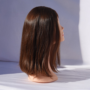 Peluca de Cabello Humano Brasileño Profesional y Cómoda de Usar con Base de Piel y Extensiones Pre-Adheridas, Estilo Negro 1b, Puntas de Una Sola Capa - Product Image 3