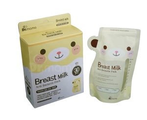 BPA Free clear plastic breast milk storage custom water proof bag in box with logo