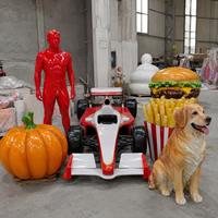 Statues de Hommes en Forme de Voiture de Formule 1 Rouge, Taille Réelle, Sculptures Personnalisées de Dessins Animés, Citrouille, Alimentaire, Résine Polyester, Écologique, Animal
