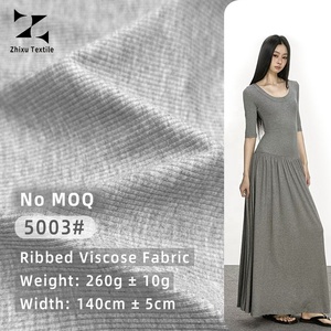 新ファッション生地 フランス製 2×2 リブニット混紡 96% ビスコース 6% スパンデックス ドレス生地 260g 女性用ロングドレス・ショートドレス製作に - Product Image 1