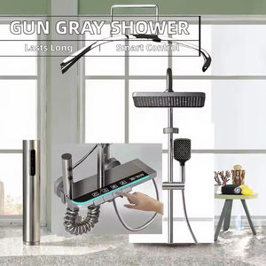 Ensemble <span class=keywords><strong>de</strong></span> robinetterie <span class=keywords><strong>de</strong></span> <span class=keywords><strong>douche</strong></span> thermostatique en acier inoxydable avec écran LED, finition polie, double poignée, cartouche céramique, mode doux, <span class=keywords><strong>fixation</strong></span> <span class=keywords><strong>murale</strong></span> - Product Image 6