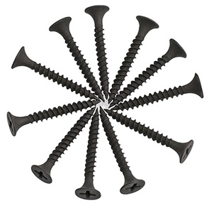 Tornillos para paneles <span class=keywords><strong>de</strong></span> yeso con cabeza <span class=keywords><strong>de</strong></span> trompeta, fosfatados negros, rosca fina, para construcción - Product Image 1