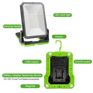 3000LM 30W Cordless Rechargeable Magnetic LED Work Light Battery Operated Magnetic Work Light With Hook