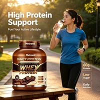 Poudre de protéines de lactosérum Metrand saveur chocolat, complément alimentaire pour la musculation et le soutien musculaire