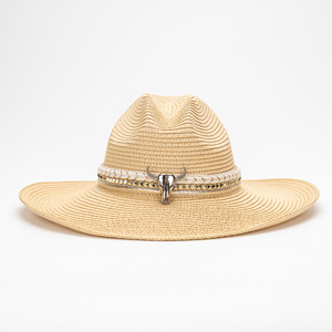 Chapeau de <span class=keywords><strong>paille</strong></span> naturel à large bord, style campagnard, pour la pêche, les activités de plein air, protection solaire, décontracté, réglable, <span class=keywords><strong>vente</strong></span> chaude d'été - Product Image 2