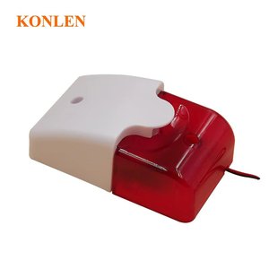 Sirena estroboscópica con cable KONLEN, luz roja, sonido, Flash, Zumbador, sirena, sistema de alarma de seguridad para el hogar, sirena de seguridad eléctrica, 110dB - Product Image 1