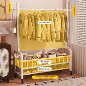 Porte-vêtements multifonction en métal à double barre, épaissi, pour salon et chambre à coucher - Product Image 2