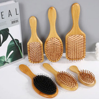 Vente en gros brosse à cheveux personnalisée peigne à cheveux biodégradable brosse à coussin d'air brosse à cheveux en bois naturel pour le voyage