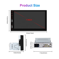 Podofo 7 ''Single Din Car MP5 Player Car Stereo 1 Din Car Radio Wired Carplay Android Auto USB AUX FM EQ BT + Mic al por mayor