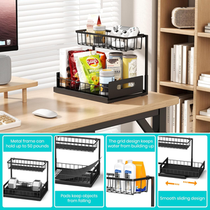 Organizzatori <span class=keywords><strong>e</strong></span> contenitori estraibili a L per sottolavello <span class=keywords><strong>e</strong></span> dispensa, scaffale portaoggetti da cucina - Product Image 6