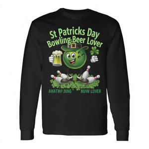 Camiseta de manga larga para amantes de la cerveza y el bolos del Día de San Patricio - Product Image 2