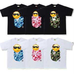 T-shirt a maniche corte di marca giapponese trendy con stampa testa di <span class=keywords><strong>scimmia</strong></span> mimetica, estiva, casual, sportiva, antibatterica - Product Image 1