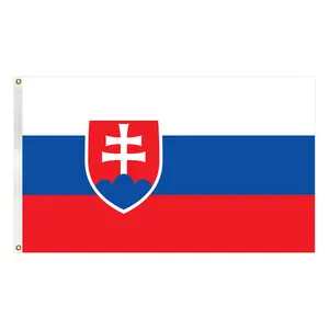 Wholesale High Quality 100% Polyester Slovakia 3*5ft Flags For Promotion Can Costom Logo