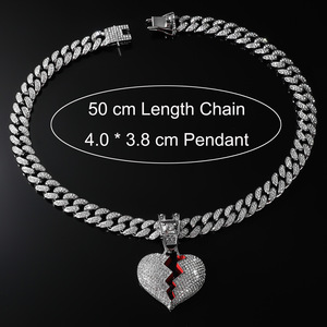 Nuevo Collar Personalizado Estilo Hiphop 2026 con Colgante de Corazón Rojo, Cadena Cubana de Aleación, Collar para Hombre, Joyería de Moda - Product Image 6