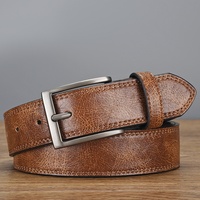 Ceinture en cuir pour homme avec boucle en alliage, style vintage, tendance, décontractée, large, en PU, polyvalente, pour pantalon, nouvelle collection 2026