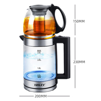 HALEY Bouilloire Électrique Double Paroi Électroménager Intelligent pour Cuisine Bouilloire à Eau Bouilloire Électrique en Verre