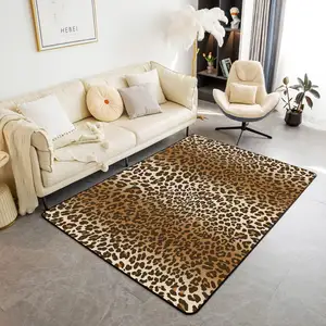 orange leopard print carpet faux animal shaggy Eco-friendly rugs for living room and home bedroom floor