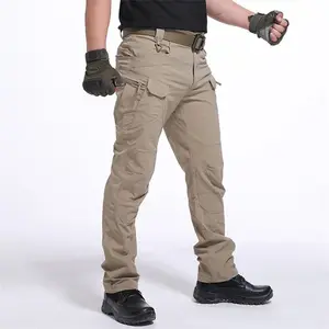 FREE Shipping City Cargo Pants Men Cotton Many Pockets Stretch Flexible Casual Trousers