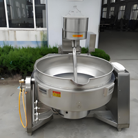 Mélangeur de cuisson planétaire automatique à température contrôlée, machine à cuve double paroi en acier inoxydable
