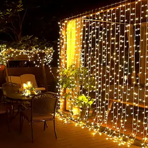 Led 웨딩 커튼 요정 문자열 방수 크리스마스 침실 부품 정원 장식 창 문자열 빛