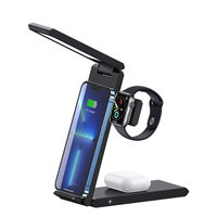 Support de charge sans fil pliable 3 en 1 USAMS CD181 15W, lampe de table, chargeur sans fil plat, montre intelligente, écouteurs 5W 15W 3 en 1, bureau