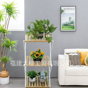 Bamboo <b>Storage</b> <b>Rack</b> 3 Tier Foldable Aluminum Frame Rectangular Living Room <b>Shoe</b> Stand Neatening <b>Storage</b> - Product Image 4