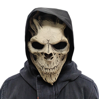 Horreur Cosplay Latex pleine tête masque nouveau Design démon crâne avec capuche effrayant cri fantôme Halloween fête masque