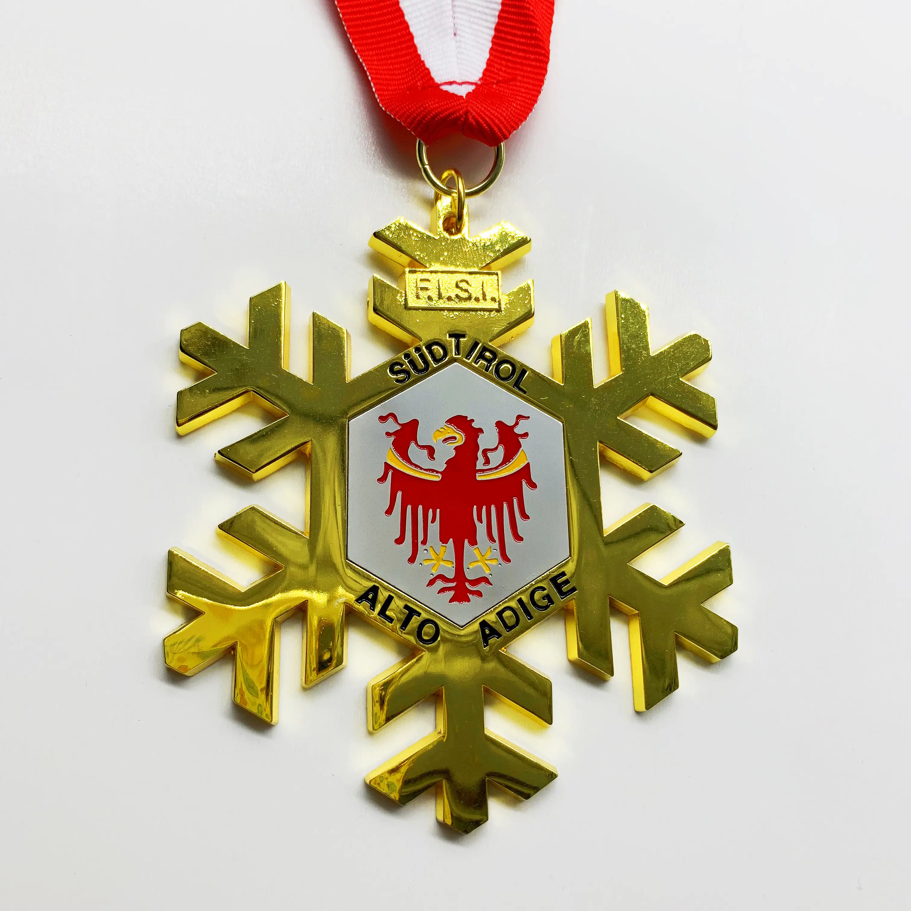 Kar tanesi hatıra madalyası 3d kesip döküm karnaval spor madalya özelleştirilmiş madalya ile şerit