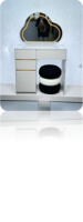 Coiffeuse blanche moderne avec miroir LED artistique et tiroirs de rangement, ensemble de coiffeuse avec tabouret pour chambre à coucher, vente en gros