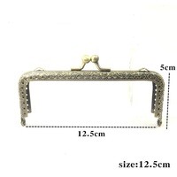 6.5/7.5/8.5/10.5/12.5/15/18/20cm bricolage métal carré cadre sac à main poignée pièces sacs métal baiser fermoir serrure cadre accessoires