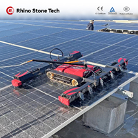 Robot de nettoyage automatique des panneaux solaires à lavage à sec et à eau, à roulement électrique, pour les modules photovoltaïques, les fermes photovoltaïques commerciales, les systèmes de panneaux solaires