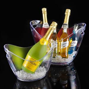 Cubo de hielo transparente de plástico, Cubo de cerveza con doble ASA, enfriador de vino, soporte para cerveza de champán para España, Matilda Bay, <span class=keywords><strong>Chateau</strong></span> Diana - Product Image 3