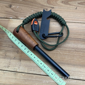 Allume-feu en bâton de magnésium avec manche en bois, accessoire de survie en plein air, étanche, pour le camping - Product Image 2
