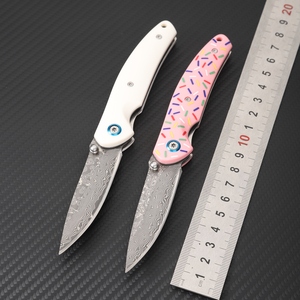 Navaja de Bolsillo de Acero de Damasco VG10 con Mango de ABS Resistente, Navaja Plegable Ligera para Camping, Supervivencia y Uso Diario - Product Image 6