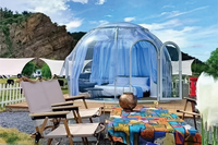 Installation facile maison cabane à ciel étoilé tente à bulles en polycarbonate pour salle à manger café maison