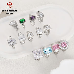 Обручальные кольца для женщин из нержавеющей стали 316L с кристаллами и стразами, модные ювелирные кольца оптом - Product Image 2