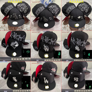 Gorra de Béisbol al por Mayor para Bordado 3D con Patrón de Béisbol Fluorescente, Gorra de Visera Plana, Marca PouChang AnFo - Product Image 1