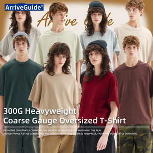 Oversized Hoge Kwaliteit 300Gsm Grof Gauge Zwaargewicht 100% Katoenen T-Shirt Streetwear Boxy Print Custom T-Shirt Voor Mannen - Product Image 3